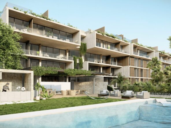 Soleii Playacar condos en venta en Playa del Carmen; desarrollo residencial de lujo dentro de Playacar Fase II con departamentos modernos, amenidades premium, rodeado de vegetación, seguridad y acceso cercano a la playa; opción ideal de inversión inmobiliaria en la Riviera Maya con Play Investments.