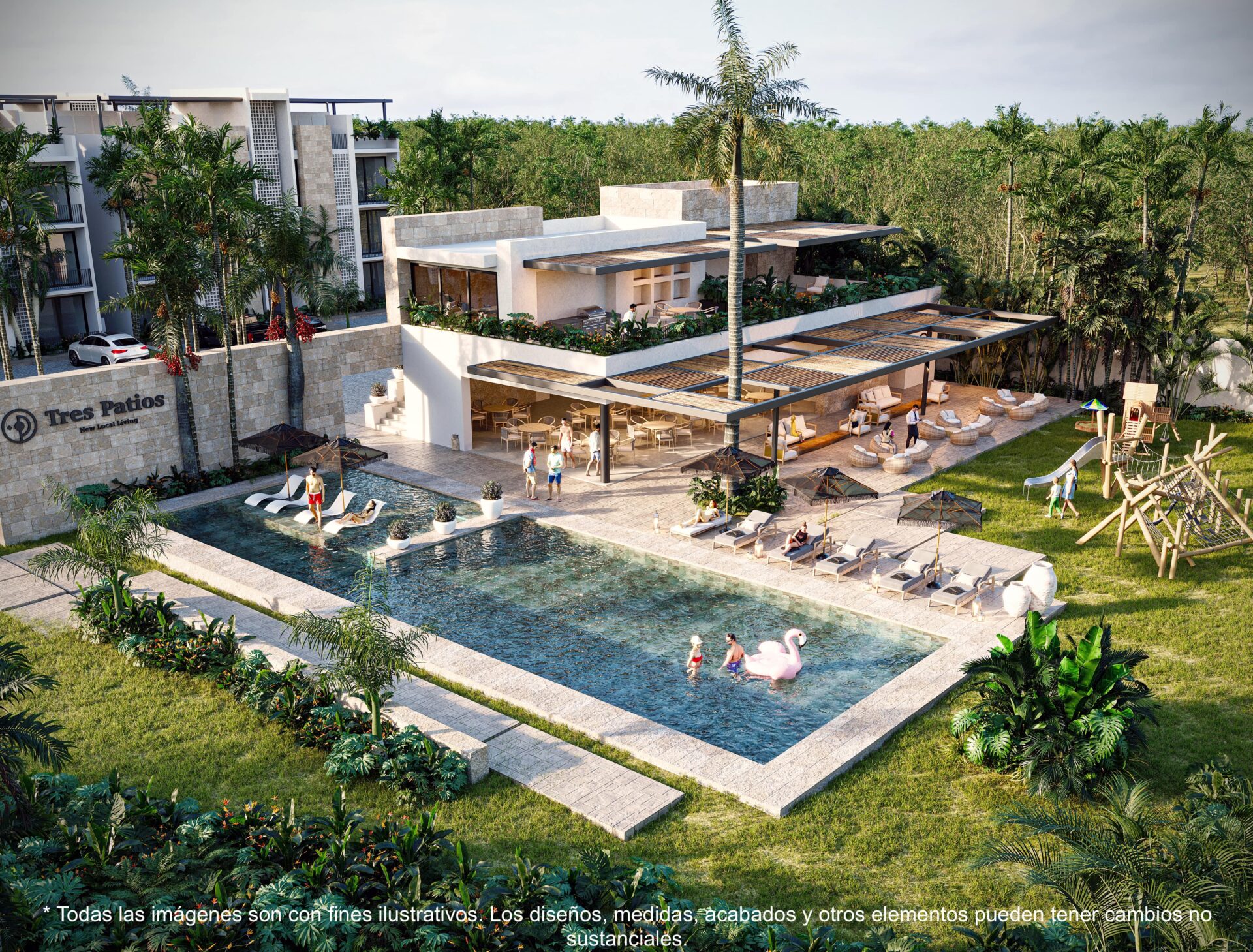 Tres Patios | Condos for Sale in Playa del Carmen Modern condos in pre-sale Playa del Carmen – Play Investments Real Estate Mexico