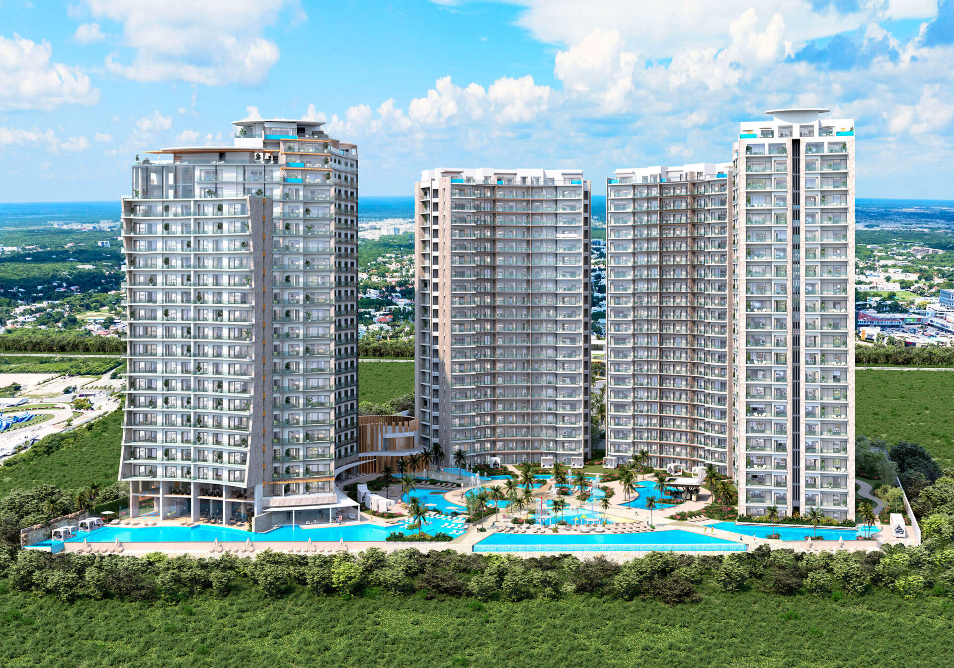 Invertir en Bienes Raíces Cancún Aurora towers condos for sale in cancun Pre-sale condos in Cancun: real estate opportunities – Play Investments Real Estate Mexico