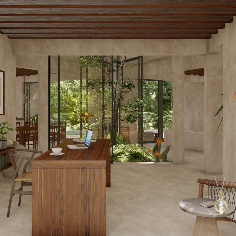 Villa Colmena modelo 4 recámaras con alberca privada dentro de Beecheii Tulum | Preventa exclusiva Play Investments propiedades en Tulum