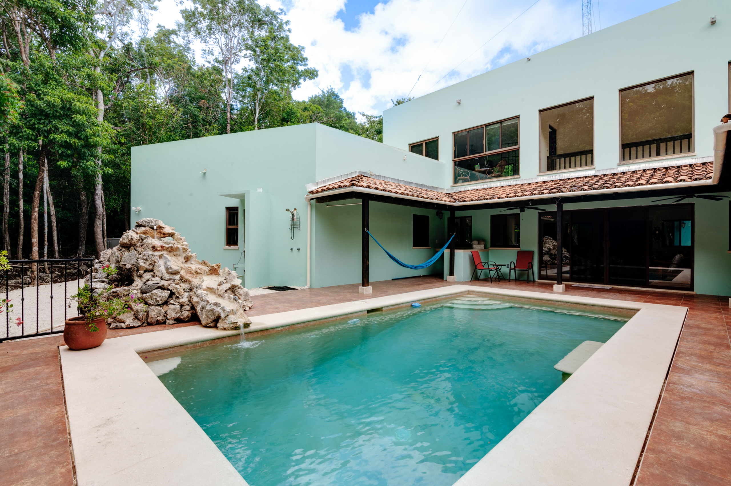 Piscina privada de Villa en Venta en Residencial Los Árboles Tulum casa en la selva